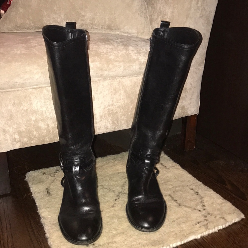 Tory Burch Leather Tall Boots "Aaden" Black  10